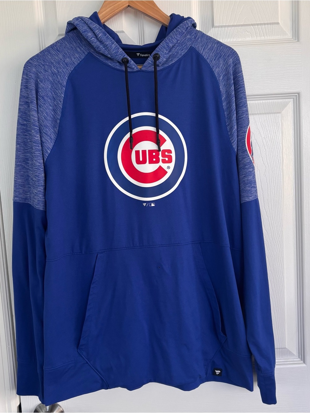 Fanatics Royal Blue and Heather Blue Chicago Cubs Crewneck Hoodie